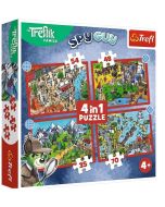 Puzzle 4w1 Podróże Treflików TREFL