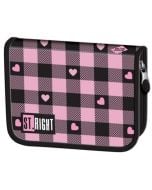 Piórnik dwuklapkowy bez wyposażenia Pink Checkered