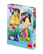 Puzzle 4w1 Księżniczki Disneya 4x54el