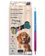 Kredki ołówkowe z temperówką 12/24 Puppy Sign