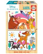 Puzzle drewniane 2x16 Król Lew Bambi