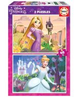 Puzzle 2x48 Zaplątani Kopciuszek