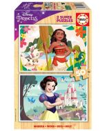 Puzzle drewniane 2x50 Vaiana Królewna Śnieżka