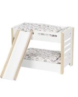 Łóżko piętrowe ze zjeżdżalnią dla lalek