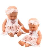 Lalka śpiący bobas z opaską różowa