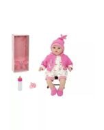 Lalka bobas smoczek + butelka mówi po polsku 45cm