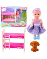 Laleczka mini w sukience + akcesoria