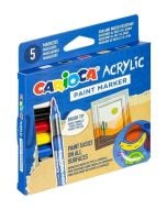 Markery akrylowe z pędzelkiem 5 kolorów CARIOCA