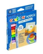 Markery akrylowe z pędzelkiem 10 kolorów CARIOCA