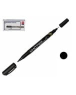 Marker permanentny dwustronny czarny (12szt) DELI