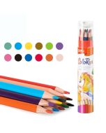 Kredki ołówkowe 12szt tuba + temperówka DELI