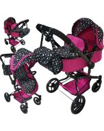 Wózek dla lalek z gondolą głęboką i spacerową