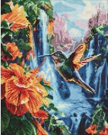 Diamentowa mozaika - Tropikalny ptak 40x50cm