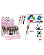 Długopis ścieralny 4-kolorowy Pandy (36szt)