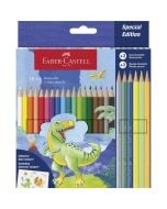 Kredki sześciokątne Dinozaur 18+6kol + naklejki