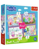 Puzzle 4w1 Peppa uwielbia przygody TREFL