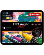 Marker Free Acrylic Starter Kit 11szt STABILO