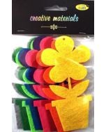 Kwiat w doniczce z filcu 7x12,5cm 9szt