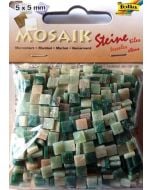 Mozaika kamyczki marmurkowe 5x5mm zielona