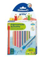 Kredki ołówkowe trójkątne Griffix 12 kolorów
