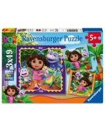 Puzzle dla dzieci 2D: Dora 3x49el