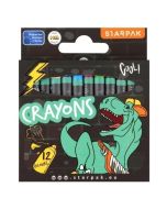 Kredki woskowe 12 kolorów Skate Dino