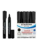 Marker permanentny ścięty czarny (12szt)