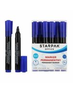 Marker permanentny ścięty niebieski (12szt)