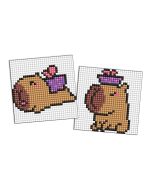 Diamentowa mozaika naklejka - Kapibara 9x9cm