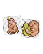 Diamentowa mozaika naklejka - Kapibara awokado