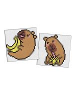 Diamentowa mozaika naklejka - Kapibara: banany