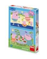Puzzle 2x48 Świnka Peppa na wakacjach