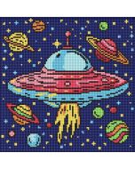 Diamentowa mozaika Kids - Kosmiczna podróż 30x30cm