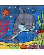 Diamentowa mozaika Kids - Uprzejmy delfin 30x30cm
