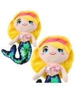 Syrenka pluszowa z ogonem w cekiny zielona 30cm