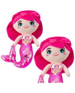 Syrenka pluszowa z ogonem w cekiny różowa 30cm