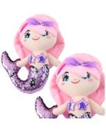 Syrenka pluszowa z ogonem w cekiny fioletowa 28cm