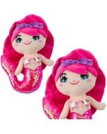 Syrenka pluszowa z ogonem w cekiny różowa 28cm