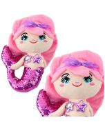 Syrenka pluszowa z ogonem w cekiny różowa 28cm