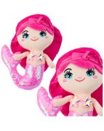 Syrenka pluszowa z ogonem w cekiny jasnoróżowa