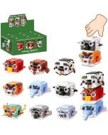 Klocki zwierzątko naciskane + 120 elementów MIX