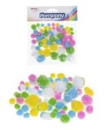 Pompony metaliczne pastelowe