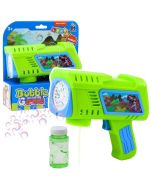 Pistolet na bańki mydlane LED zielony dinozaur