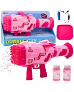 Duży pistolet na bańki mydlane elektryczny różowy