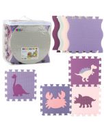 Puzzle mata edukacyjna Pianka EVA róż-fiolet 25szt