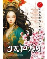 Kolorowanka A4 pionowa 8 obrazków Japan pomarańcz