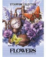 Kolorowanka A4 pionowa 8 obrazków Kwiaty fiolet