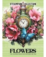 Kolorowanka A4 pionowa 8 obrazków Kwiaty zielony