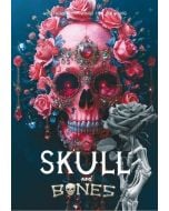 Kolorowanka A4 pionowa 8 obrazków Skull różowe