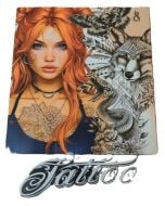 Kolorowanka A4 pionowa 8 obrazków Tattoo pomarańcz